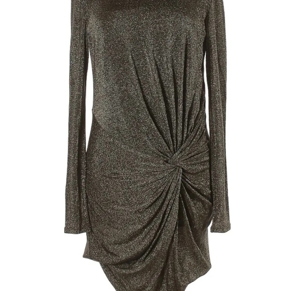 TED BAKER LADIES GOLD METALLIC PARTY DRESS 4 - Picture 2 of 5